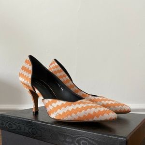 DRIES VAN NOTEN Orange Pattern Heels Sz. 36 **Orig. $615 NIB